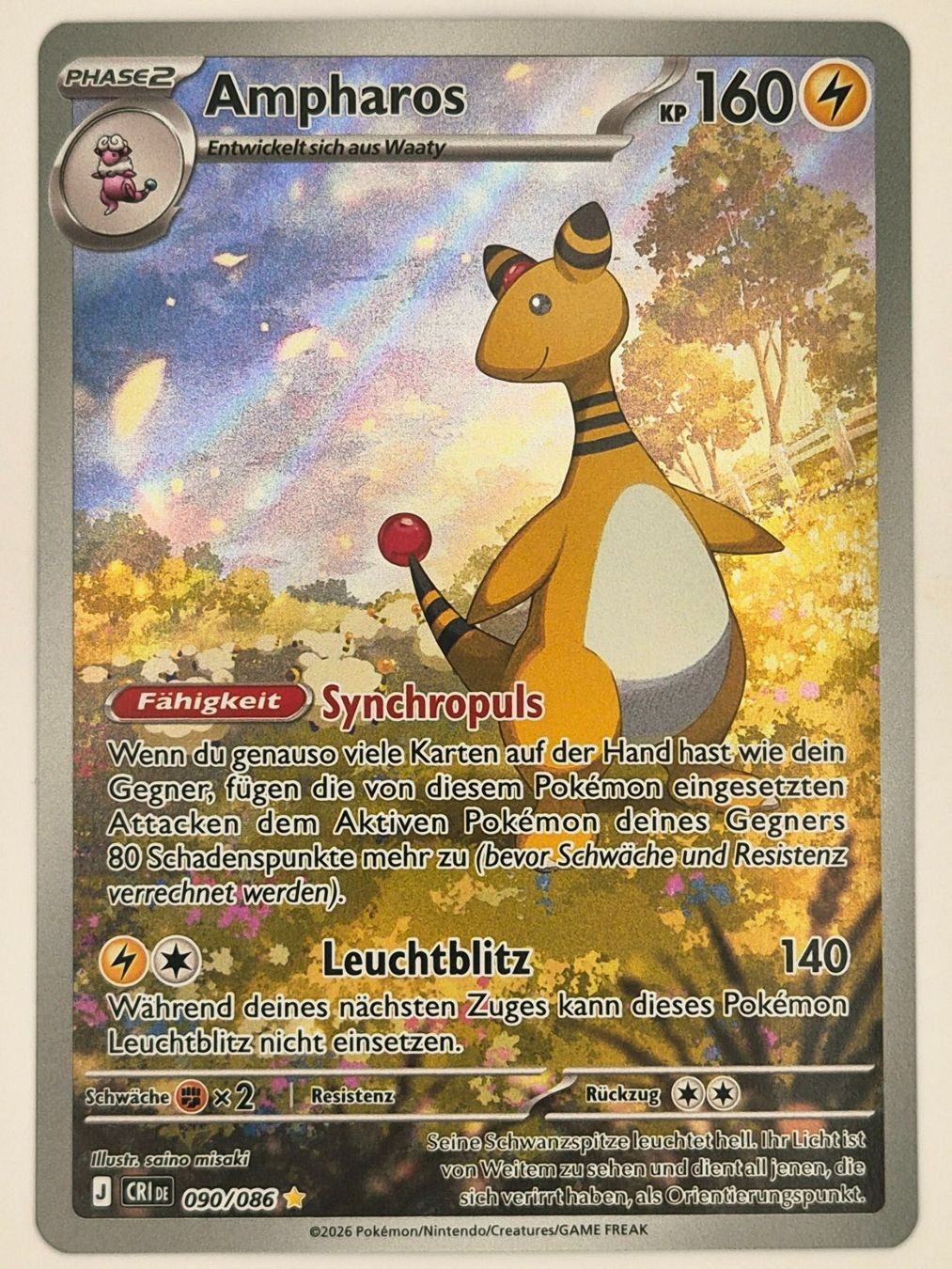 Pokémon Cartes à collectionner: Ampharos / Wachsendes Chaos / CRI 090 – Neuf (Voir description) à Arni AG par PokemonCardsStore