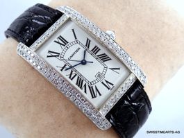 CARTIER TANK AMERICAINE 18K JUMBO  DIAMONDS REF. 1741 AUTO
