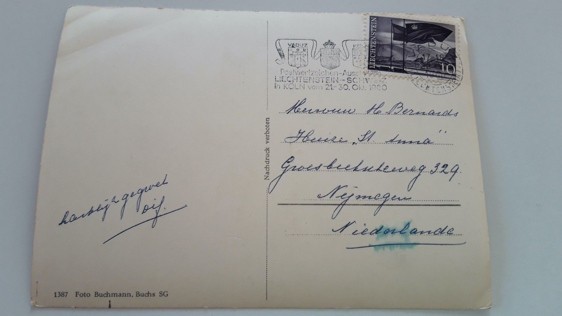 Cartoline postali: Kurhaus Eichlitten Gamserberg Liechtensteiner Briefmarke – Usato da Sargans venduto da nicsam1815 1