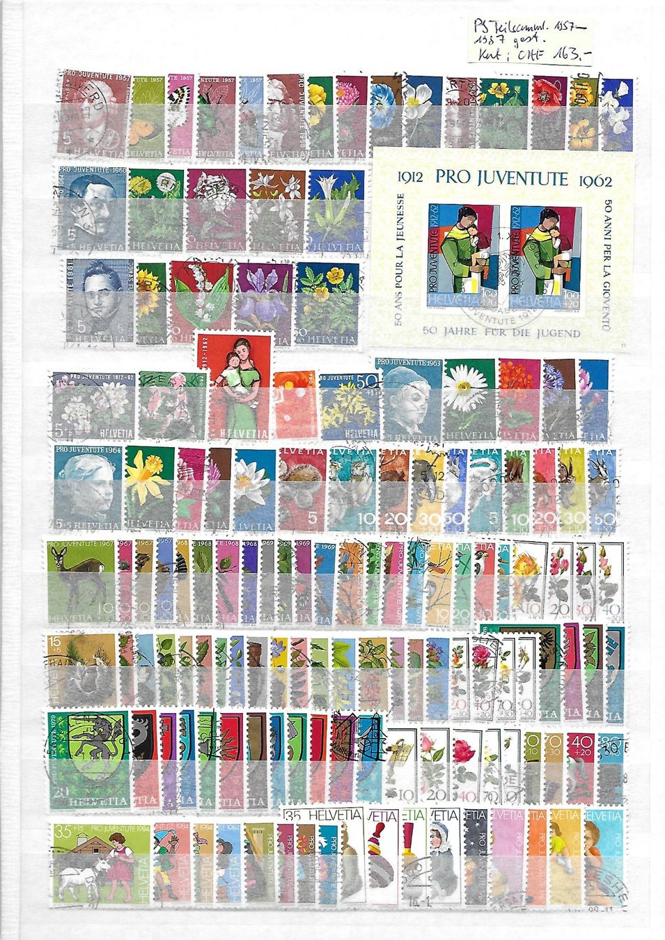 Tutti i francobolli: PJ Teilsamml. 1957 - 1987 Kat: CHF 163.- – Usato da Basel venduto da Ilp