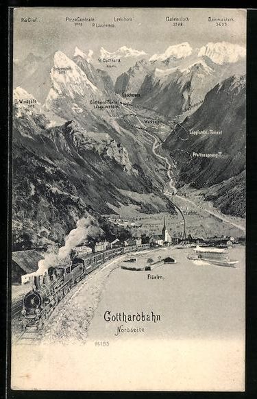 Ansichtskarten: Gotthardbahn, Nordseite, Altdorf, Dampfe – Gebraucht aus Berlin von bartko-reher