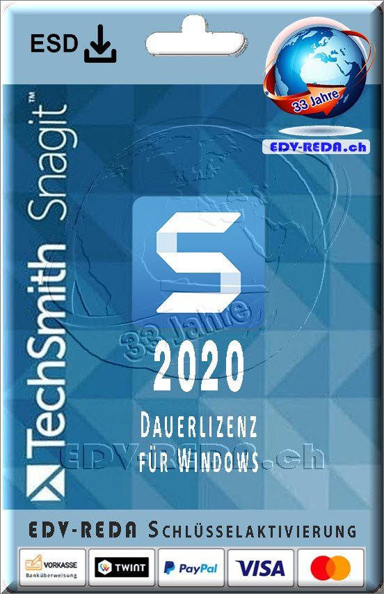 Software: TechSmith Snagit 2020 Windows – 2PC Dauerlizenz – Nuovo (secondo la descrizione) da Langenthal venduto da Reda