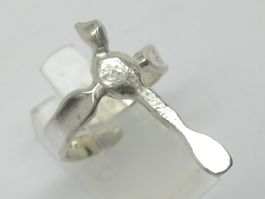 Unikat Ring Silber (925) 999 + MP Engel Gr. 53.5
