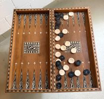 Backgammon Spiel Holz mit Einlegearbeiten gebraucht