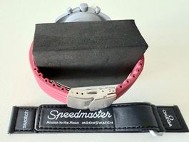 Bracelet rouge avec BD pr OMEGA x SWATCH Mission to the Moon