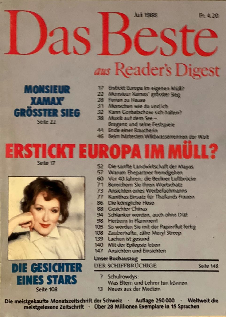 Riviste & Magazine: Reader's Digest DAS BESTE Juni-Dezember 1988 – Usato da Winterthur venduto da Buchecke_54 3