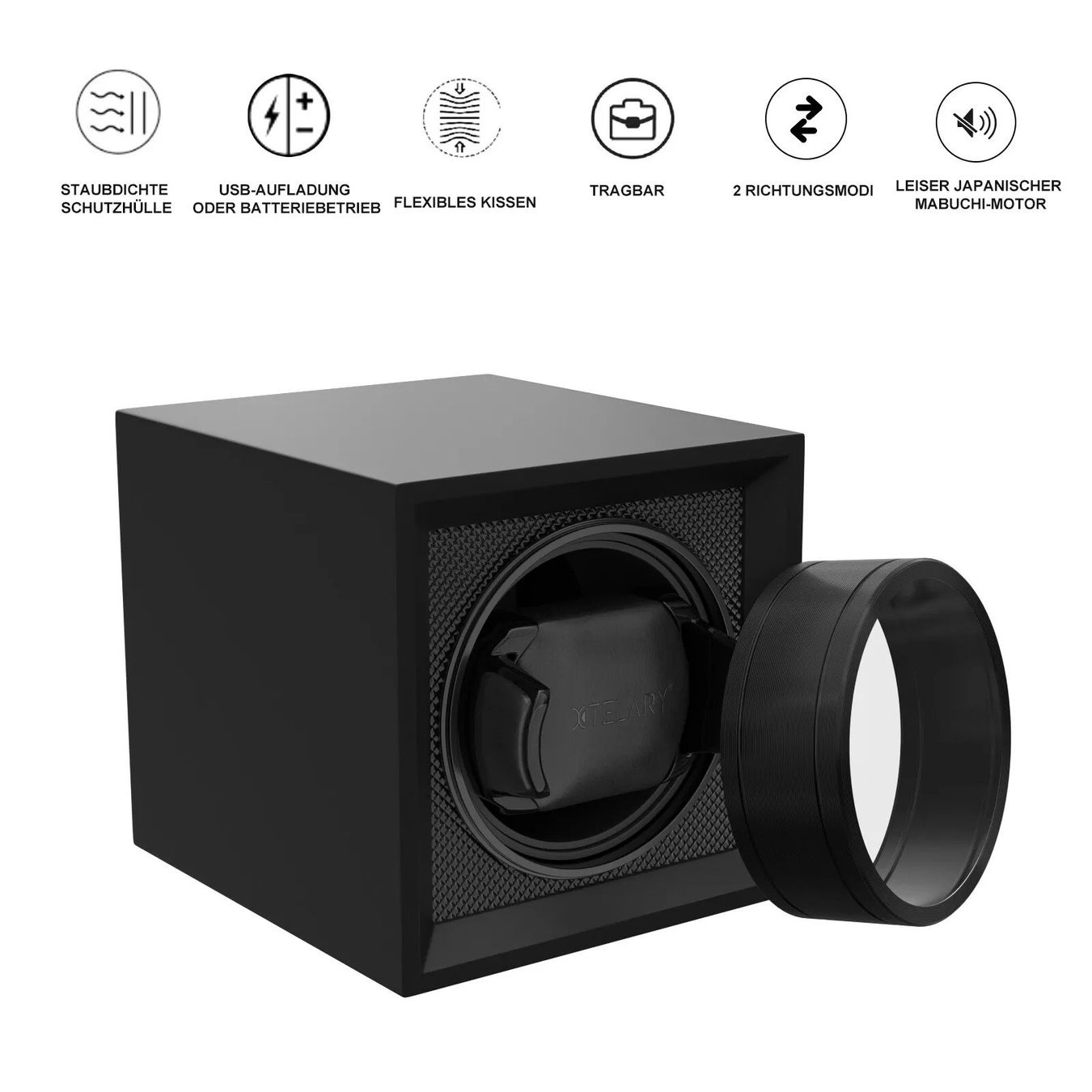 Cofanetto carica e porta orologi: 1x Uhrenbeweger + Abdeckung Uhrendreher Uhrenbox – Nuovo e nell'imballaggio originale da Wallenwil venduto da toesstalvertrieb 2