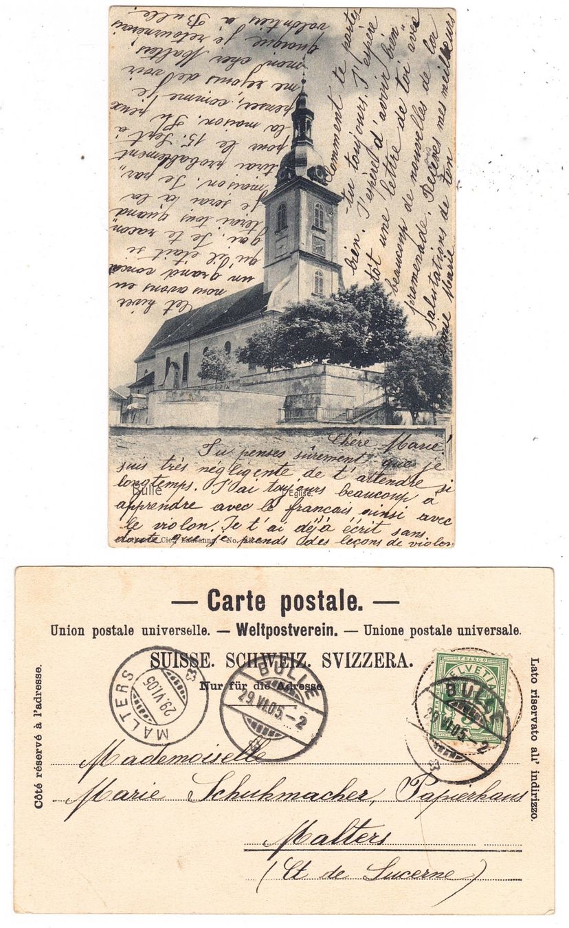 Ansichtskarten: Bulle, l'église – Gebraucht aus La Tour-de-Peilz von amjust