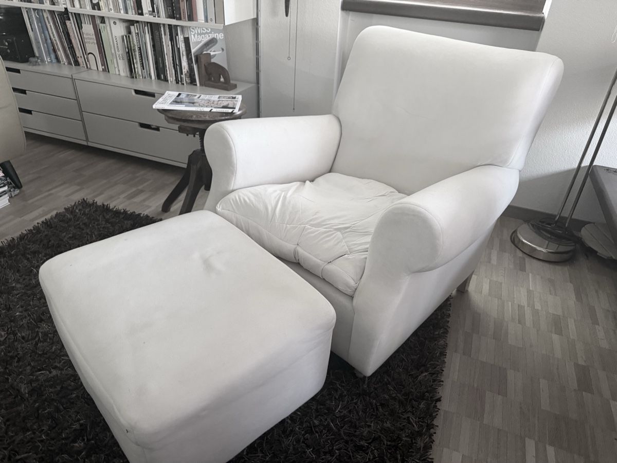 Flexform Poltrone: Flexform Nonnamaria Sessel mit passendem Ottoman. Ohne Bezug – Usato da Zürich venduto da hesails 2