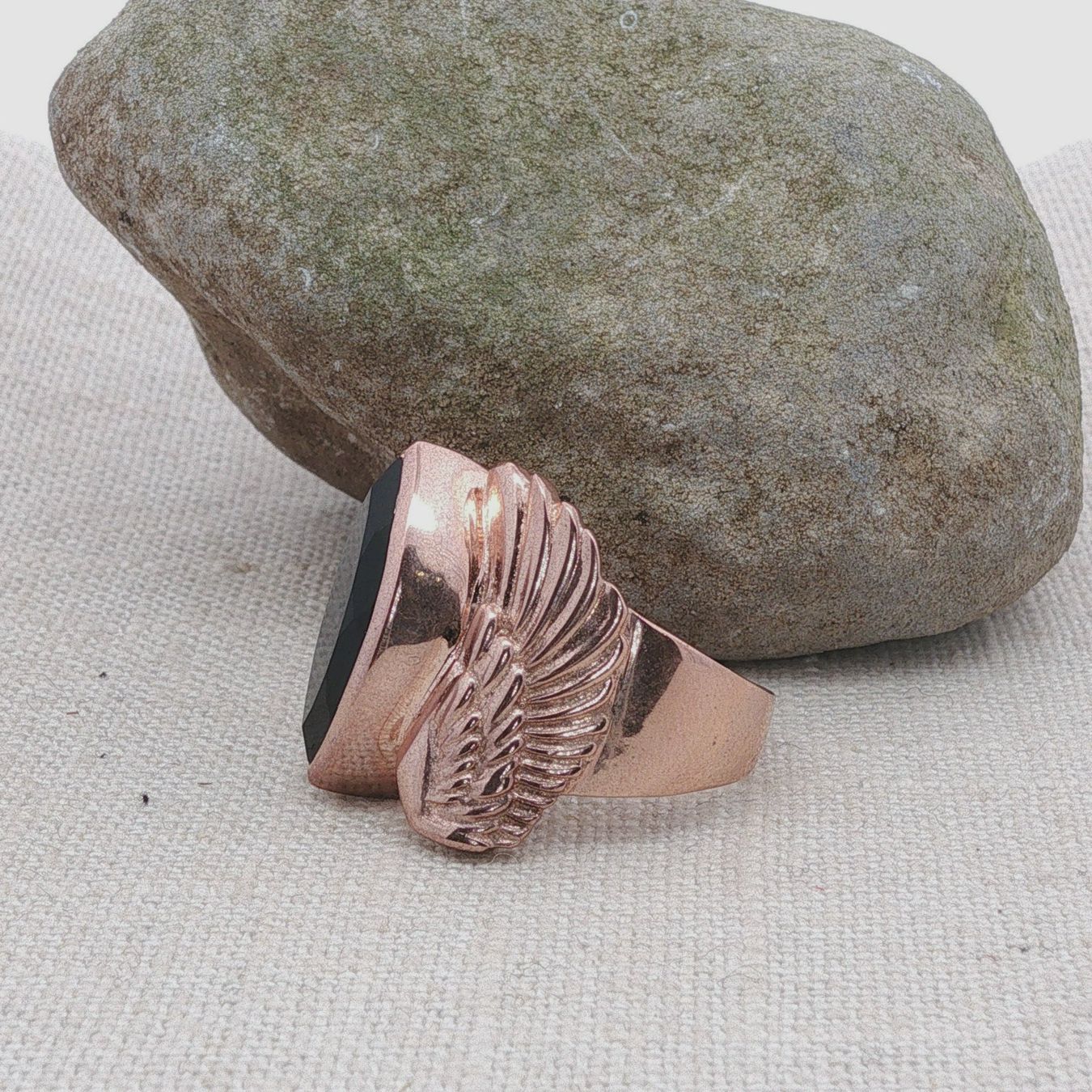 Olga Ribler Anelli: Silberring roseergoldet mit Onyx Grösse 60 – Nuovo (secondo la descrizione) da Luzern venduto da Schmuckoutlet 6