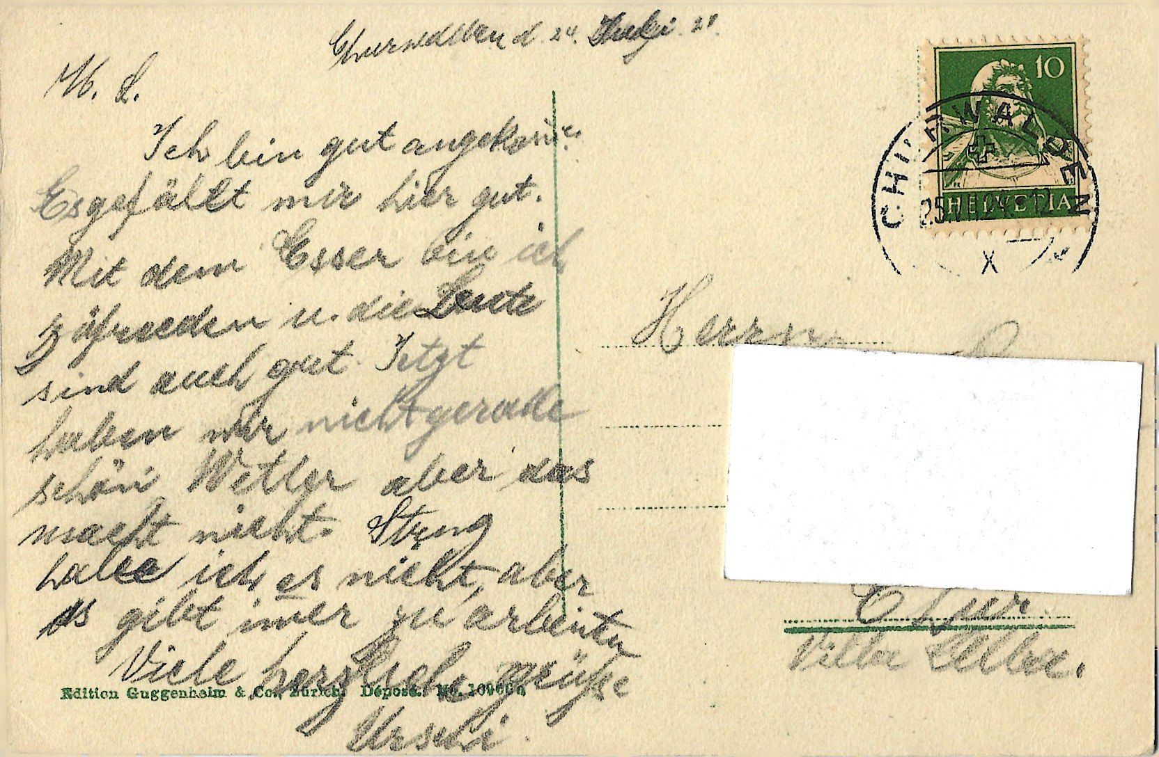 Cartoline postali: Künstlerkarte  Churwalden – Usato da Bütschwil venduto da Jackson1A 1