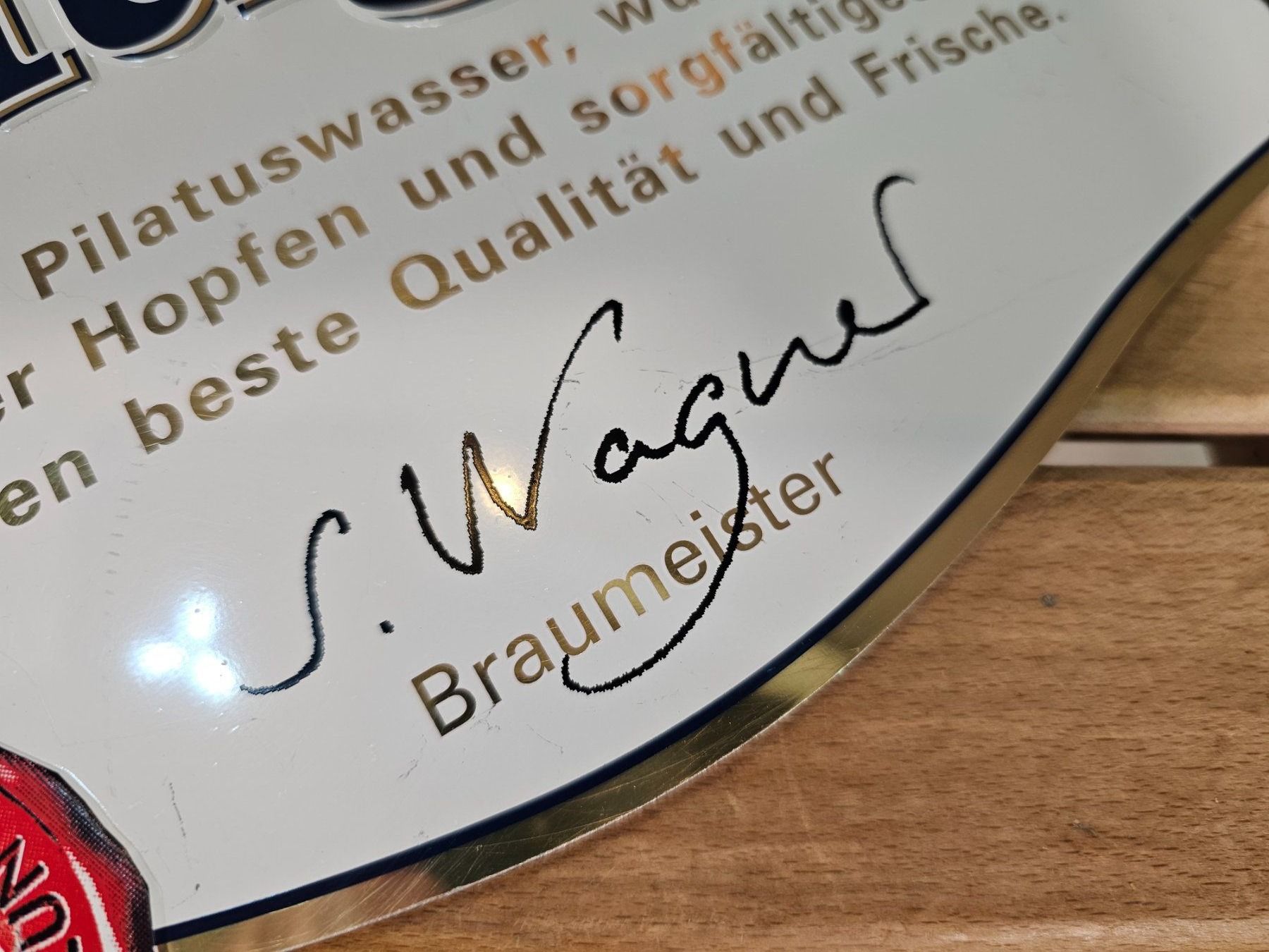 Eichhof Insegne: Eichhof Braugold Blechschild Alu-Westiform Bierwerbung 1/2 – Usato da Nottwil venduto da Wondewa-Shop 4