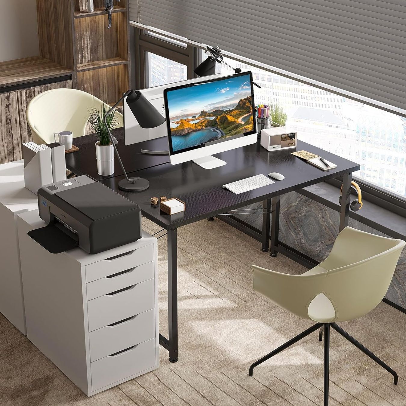 Scrivanie: Bürotisch schwarz, Schreibtisch 100x48cm, Computertisch – Nuovo e nell'imballaggio originale da Zürich venduto da MueDes 5