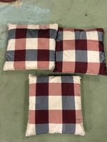 3 Kissen kariert rosa grau Dekokissen 40x40cm chic mod