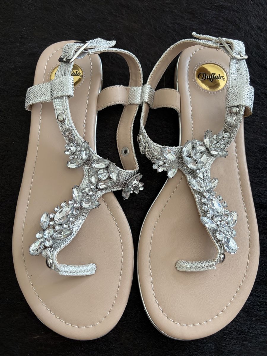 Buffalo Scarpe da donna: Buffalo Sandalen Silber mit Strass Grösse 38  – Usato da Zürich venduto da Minixxs
