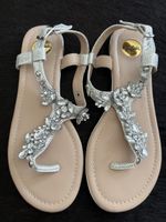 Buffalo Sandalen Silber mit Strass Grösse 38 