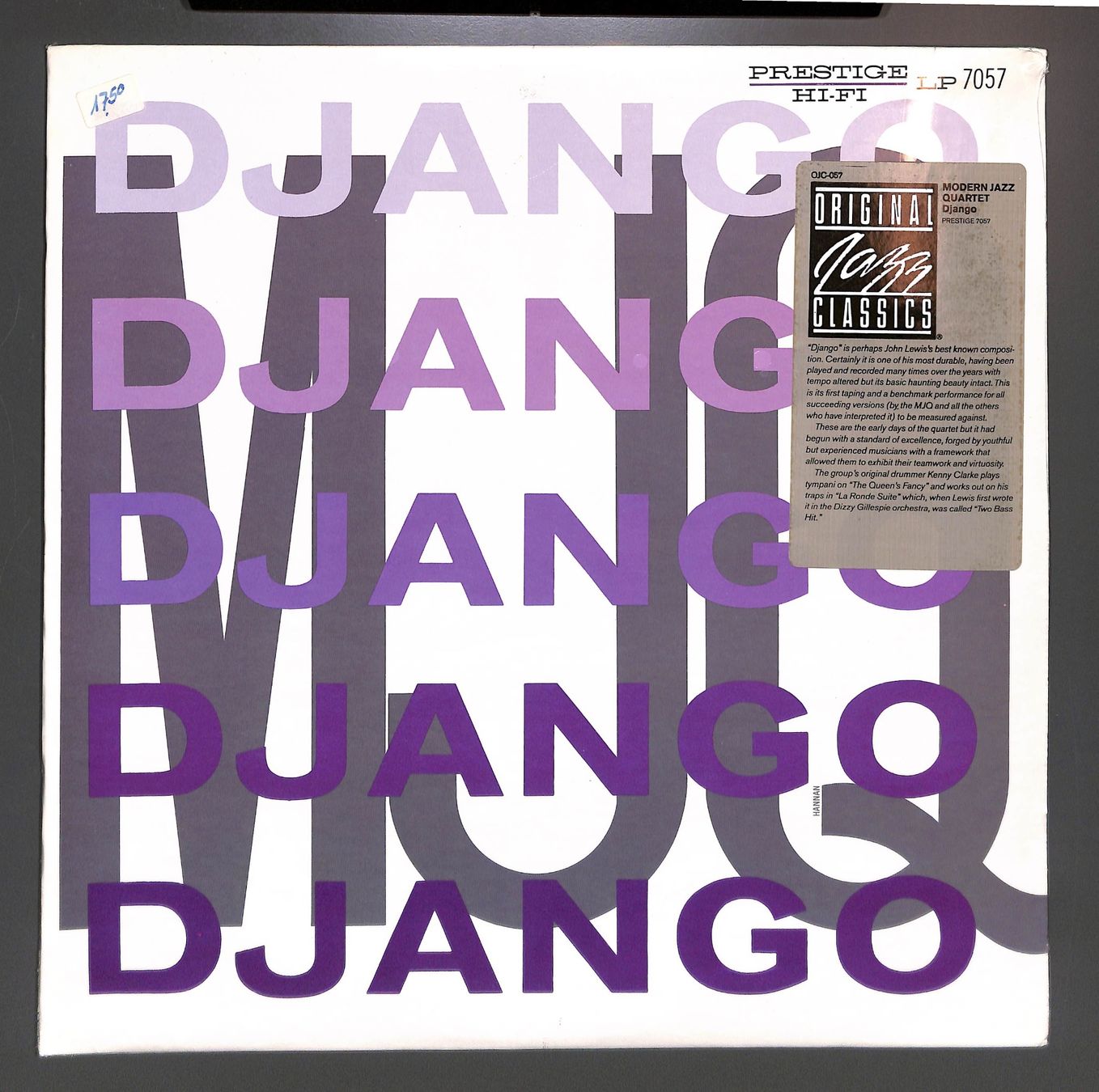 Dischi in vinile: SEALED Verschweisst DJANGO - THE MODERN JAZZ QUARTET OJC-057 – Nuovo e nell'imballaggio originale da Zürich venduto da Nobs1