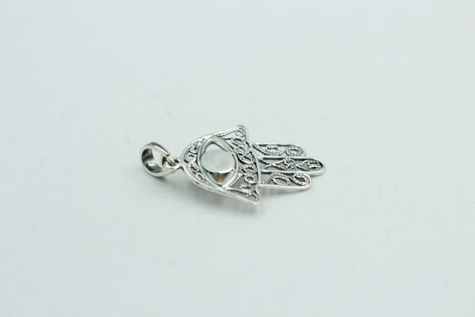 Ciondoli: Bernstein Hand der Fatima 925 Silber Collier Kette Bernstein – Nuovo e nell'imballaggio originale da Heiligkreuzsteinach venduto da schmucktime 7