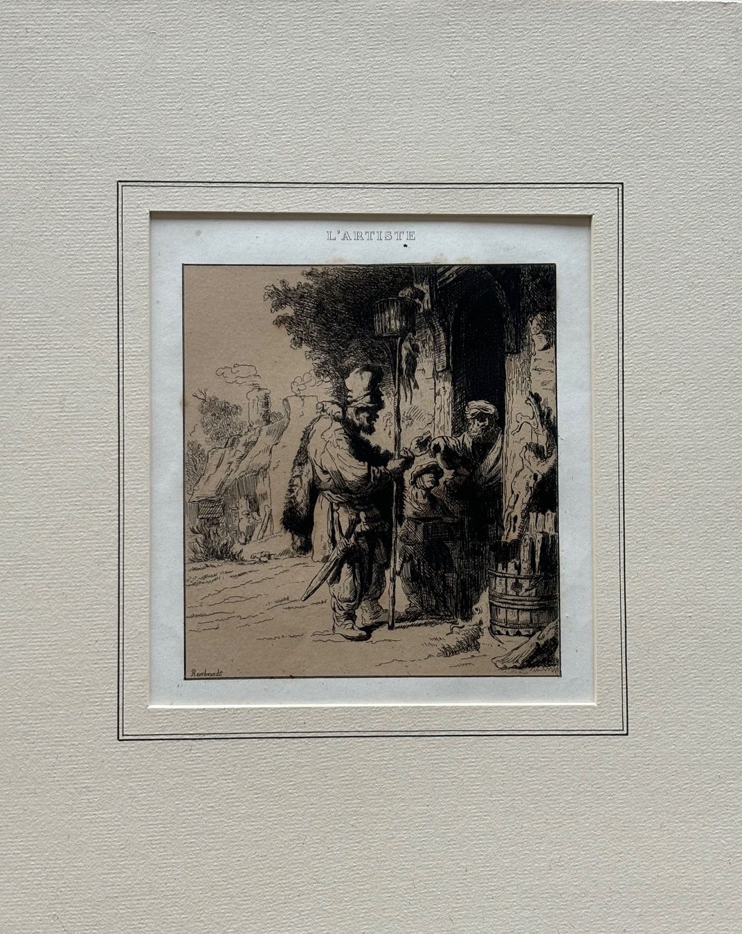 Dipinti: nach Rembrandt, Antike Radierung oder Litho, Passepartout – Usato da Frauenfeld venduto da Merk52 1