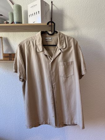Herren Kurzarmhemd Beige