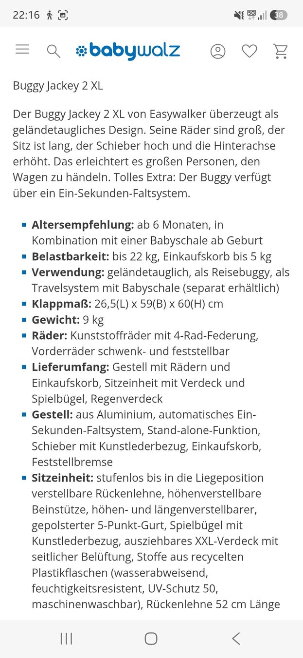Easywalker Carrozzine: Easywalker Buggy Jackey 2 XL-agave green NEU – Nuovo (secondo la descrizione) da Urtenen-Schönbühl venduto da jne_mvm7 7