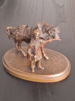 Figur Bronze Reiter mit Pferd signiert guter Zustand