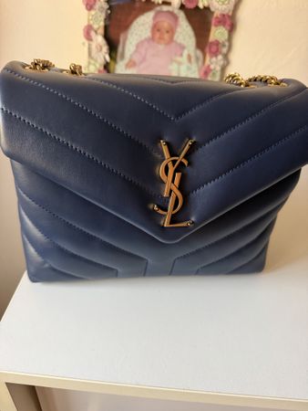 Sac à main Saint Laurent Loulou bleu cuir état neuf  neuf