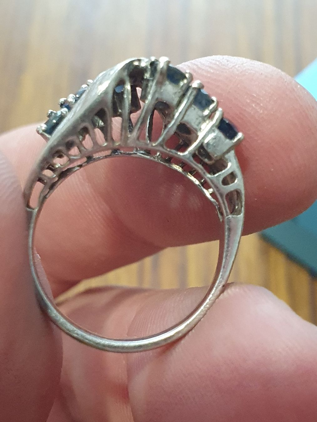 Anelli: Stilvoller 1970/80er 925er Silber Saphir-Ring – Usato da Wohlen AG venduto da palmsprings 7