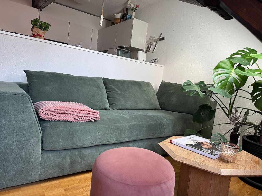 Divani: Elegantes Lounge-Sofa in Salbeigrün – Usato da Winterthur venduto da chrigelable 1