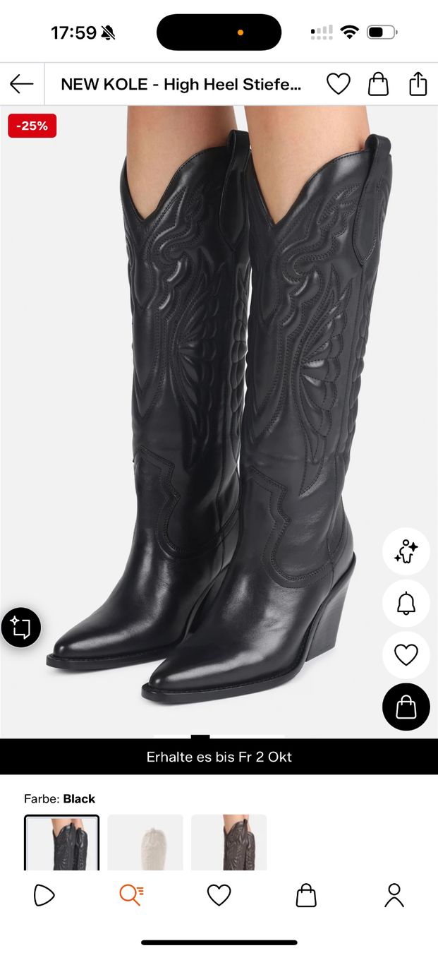 Scarpe da donna: Schwarze Cowboy Stiefel – Usato da Zürich venduto da Bianca111_ 4