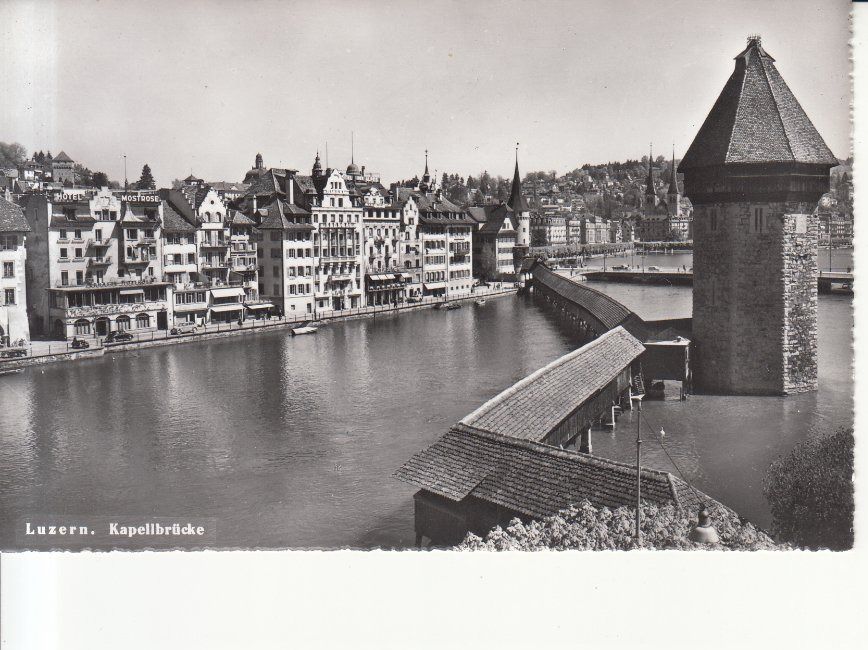Cartoline postali: Luzern Kapellbrücke ca. 1950 – Usato da Bürglen TG venduto da StampGraf