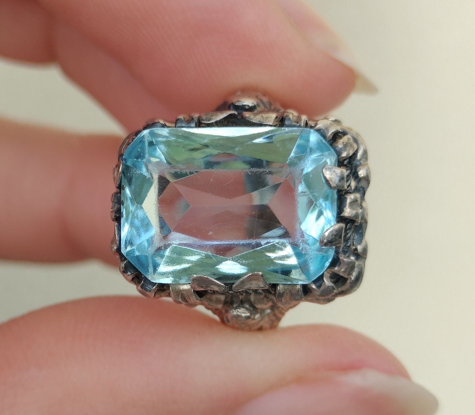 Anelli: Antiker Silber Ring mit hellblauem Paste✨ – Usato da schwyz venduto da larry91sz 5