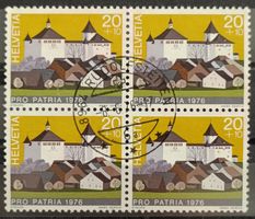 1976 PP Schloss Kyburg Viererblock Vollstempel