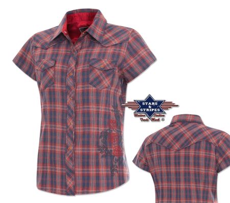 Kurzarm Westernbluse