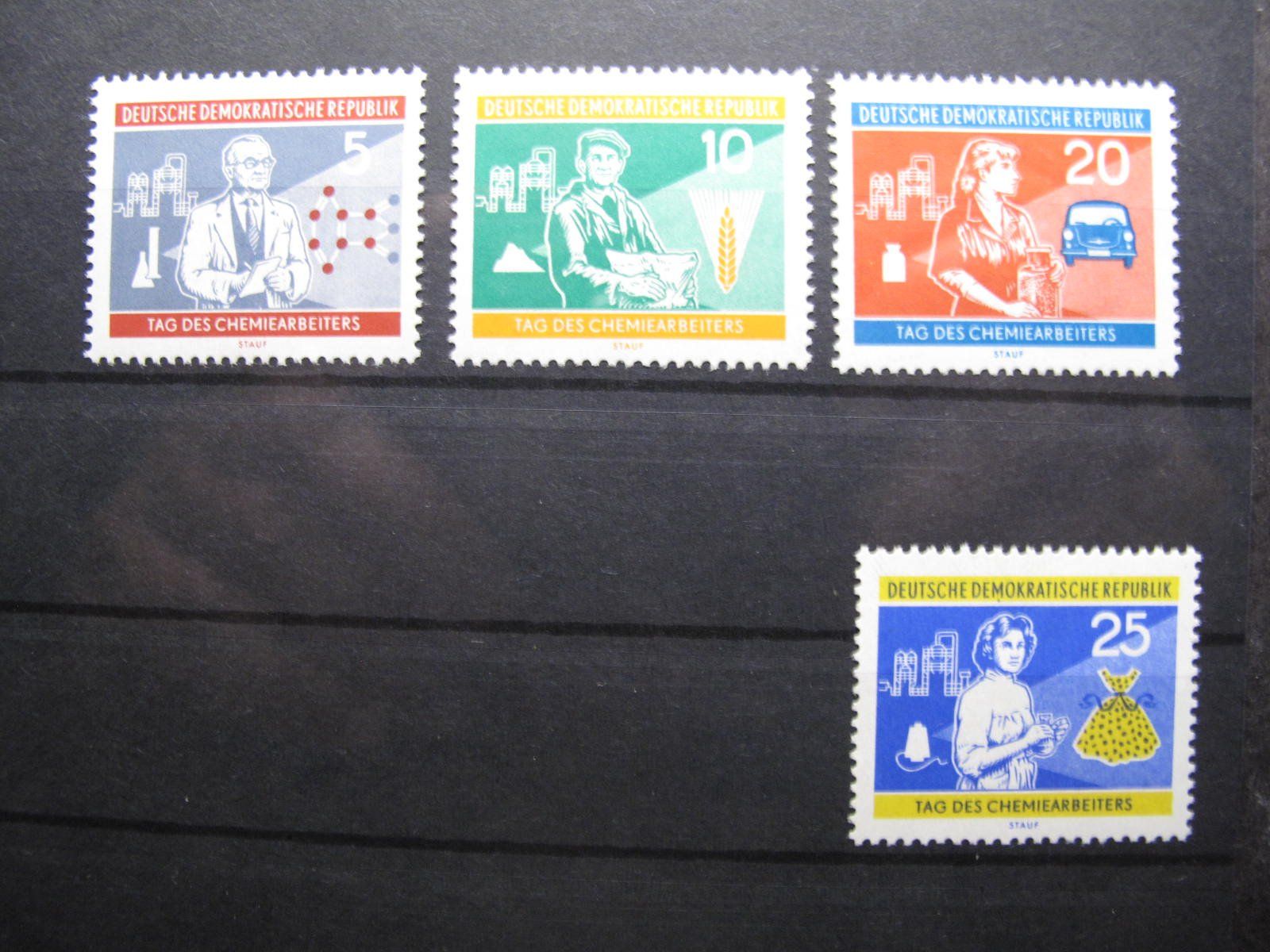Tutti i francobolli: DDR 1960 Chemiearbeiter ** – Usato da Wil SG venduto da fva01