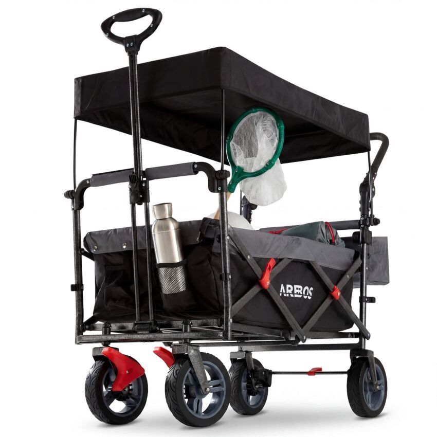 Carrelli di trasporto: Bollerwagen mit Dach Premium Schwarz - Neu – Nuovo (secondo la descrizione) da Nebikon venduto da warendiscount