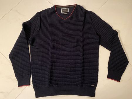 Pullover V-Auschnitt Westbury Premium, dunkelblau, Gr. XL