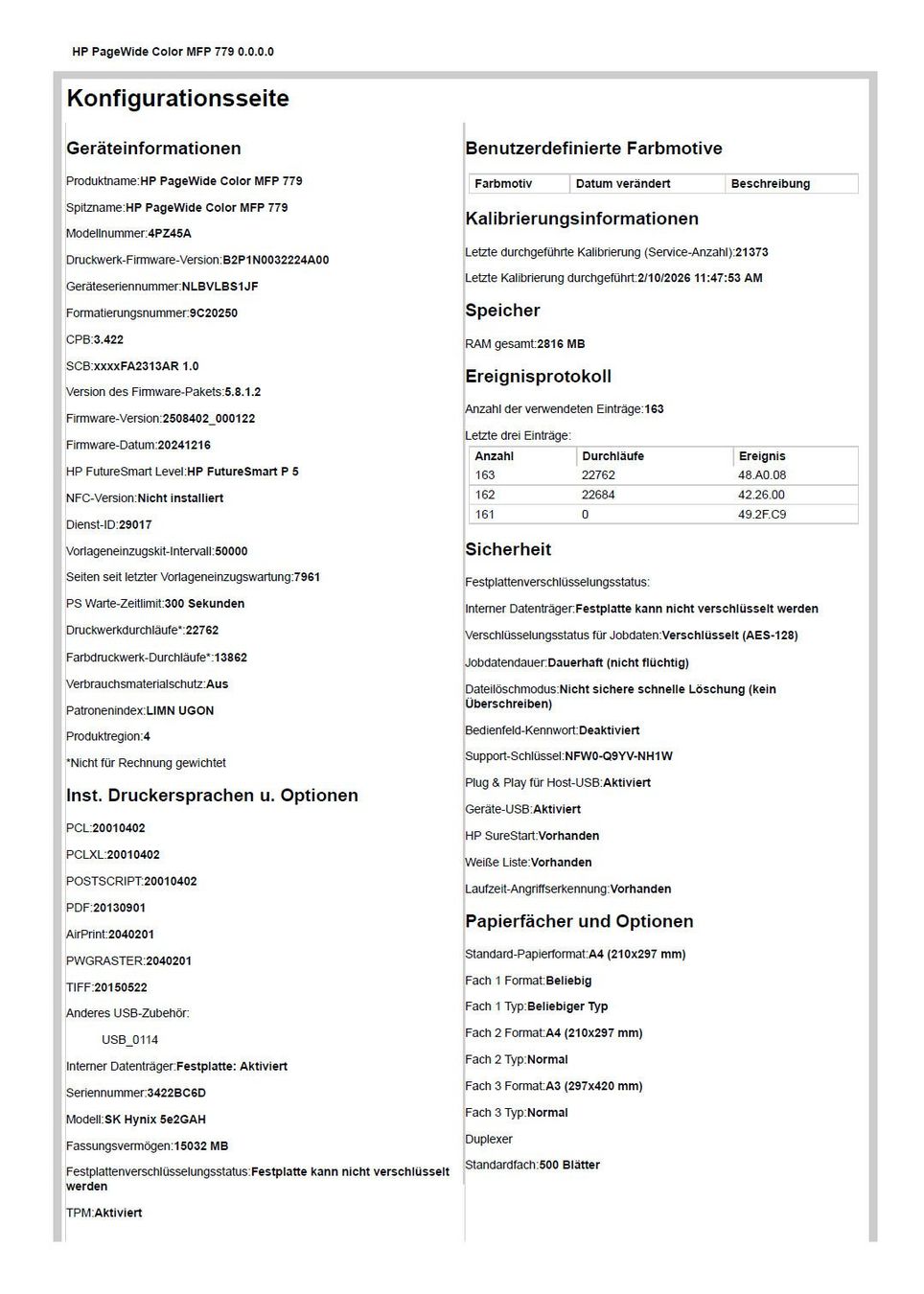 Hewlett Packard Imprimantes: Drucker HP PageWide Color MFP779 – D'occasion à Uitikon Waldegg par Hgsi 8