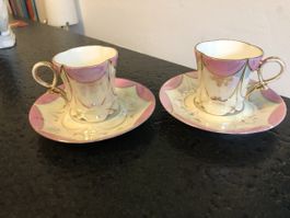 Schönau Moccatassen antik 1900 Irisierend Tassen Sammeltasse