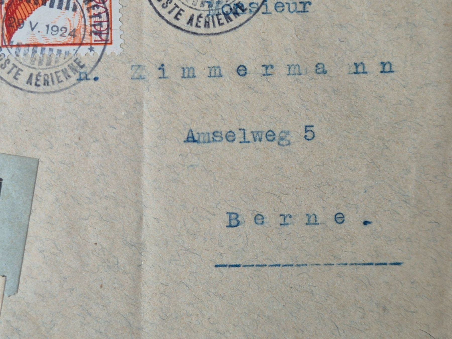 Tutti i francobolli: eingeschriebener Flugpostbrief Lausanne-Bern 29.V.1924 – Usato da Seewen SZ venduto da SuperpumaDisplayTeam 4
