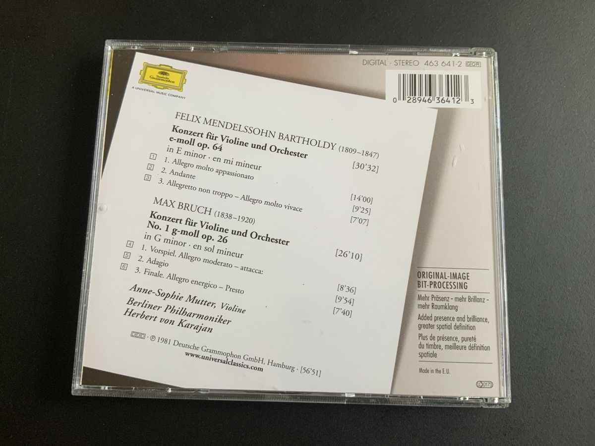 CD: Mendelsson - Bruch - CD Violinenkonzerte - Mutter, Karajan – Nuovo (secondo la descrizione) da Zürich venduto da thomashahn 4