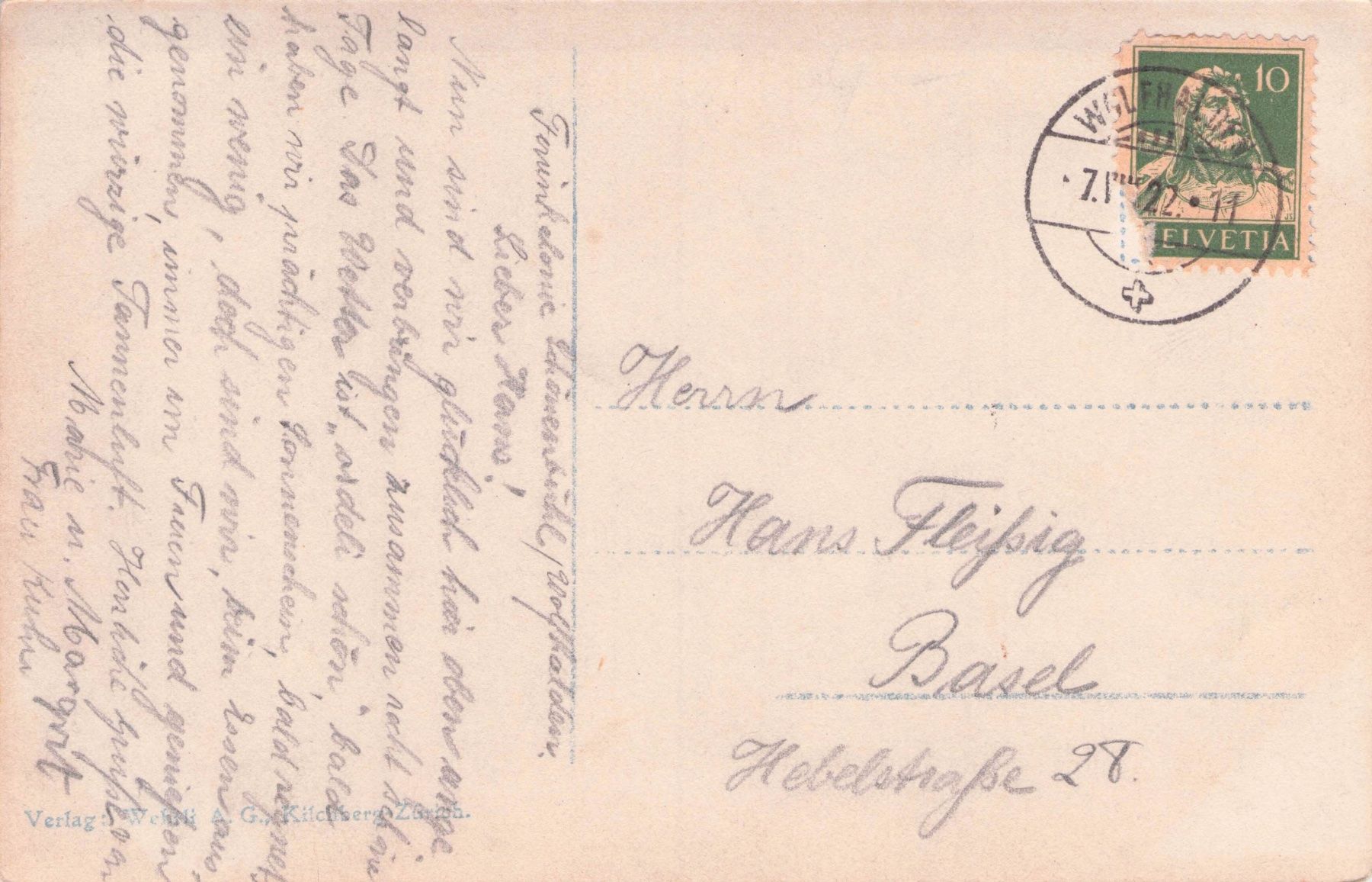 Cartes postales: Wolfhalden AR // 1922 Dorf Kirche // Sommer – D'occasion à Basel par intermezzo12 1