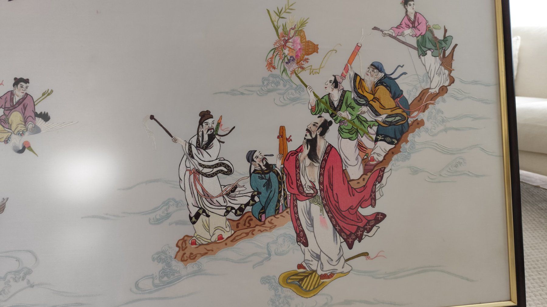 Foto & Immagini: seidengesticktes Wandbild chinesisch – Usato da Ruggell venduto da Martefilm 1