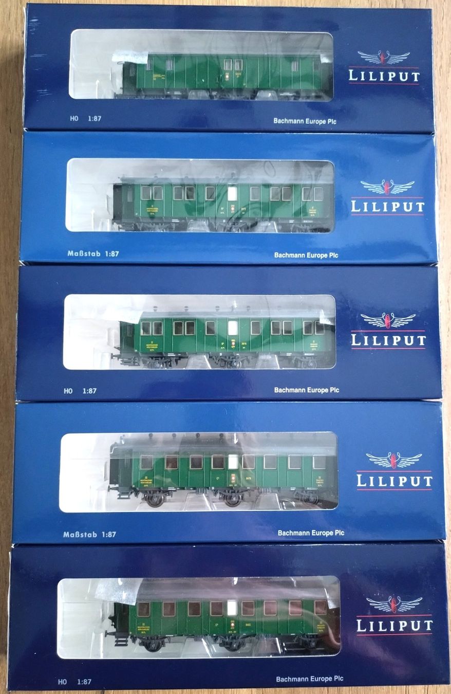 Liliput Modellini di ferrovie: Liliput SBB Oldtimer-Zug 5-teilig DC H0 neu – Nuovo e nell'imballaggio originale da Gipf-Oberfrick venduto da Erbh01