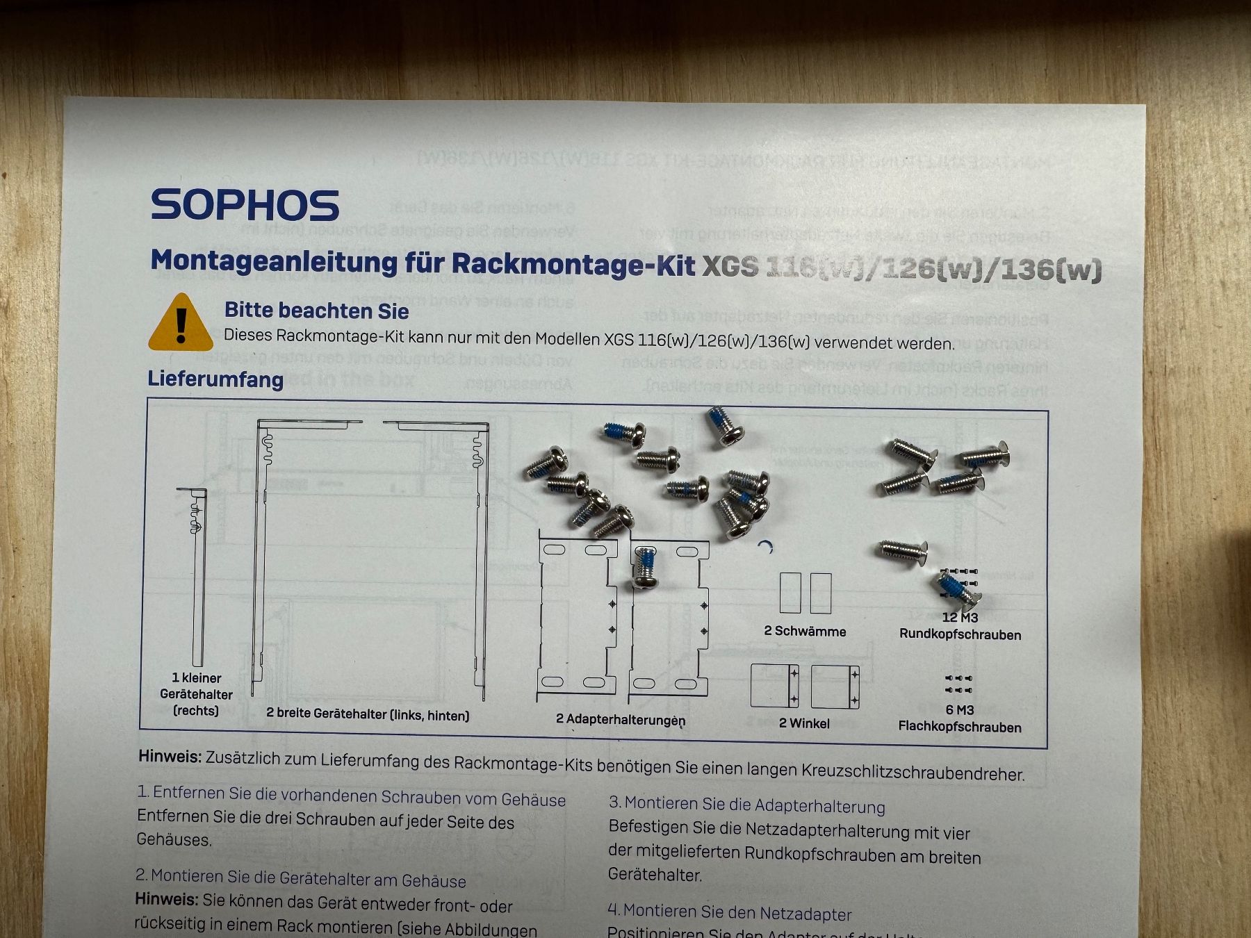 Sophos Firewall: Sophos XGS116w Rackmount Kit – Usato da Steinhausen venduto da Schuwies 1
