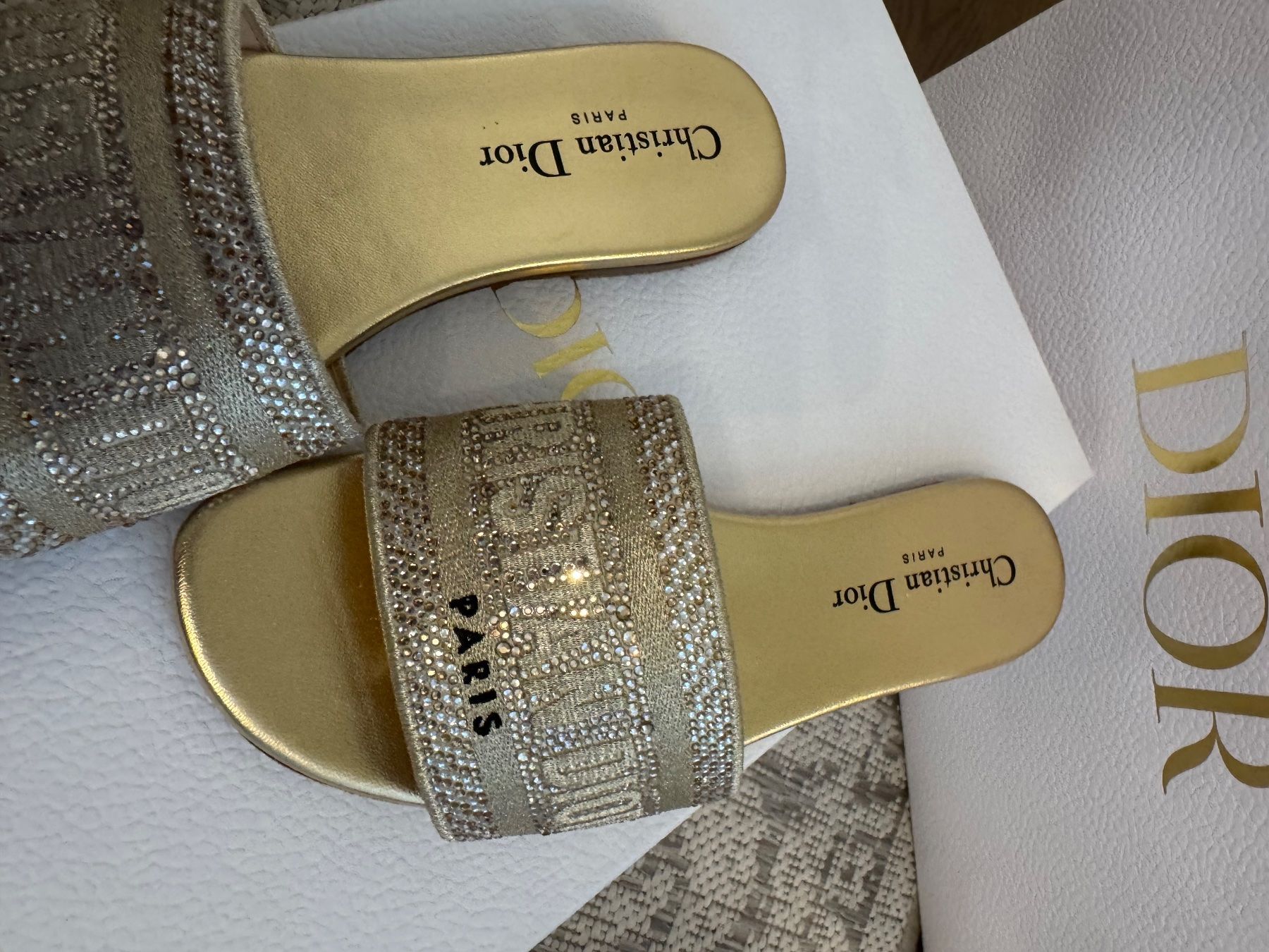 Dior Damenschuhe: Dior DWay Gold Strass Grösse 35 neu – Neu und originalverpackt aus Zürich von fiby90 2