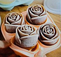 Seifen-Kerzen Silikonform / Mold/ Eiswürfelform Rosen