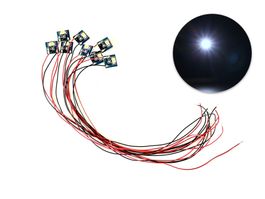 8 Stk. 10x10 mm LED-Beleuchtungen mit Kabel (Kaltweiss)
