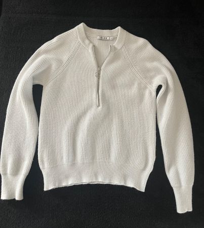NA-KD Strickpullover Weiss mit Zipper, Gr M, Top!
