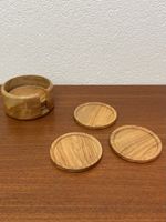 6er Set Untersetzer mit Halter Olivenholz Glasuntersetzer